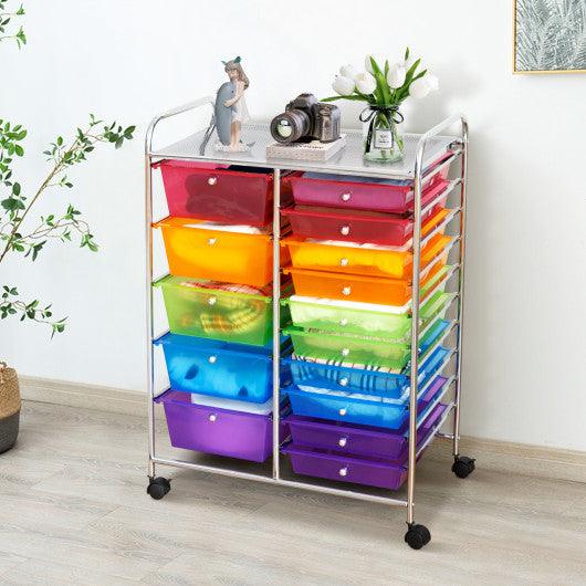15 Drawers Rolling Storage Cart Organizer at Set Shop and Smile