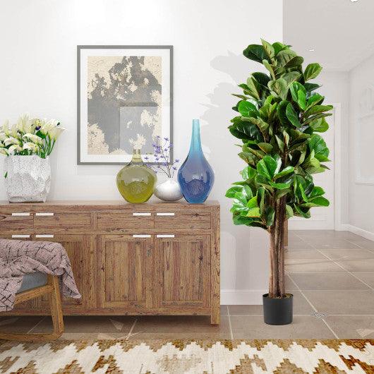 5 Feet Artificial Fiddle Leaf Fig Tree Decorative Planter at Set Shop and Smile