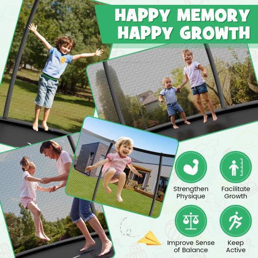 8 Feet ASTM Approved Recreational Trampoline with Ladder-Black at Set Shop and Smile