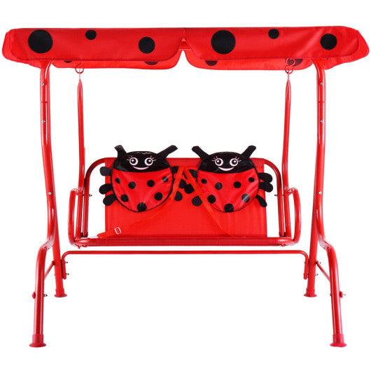 2 Person Kids Patio Swing Porch Bench with Canopy at Set Shop and Smile