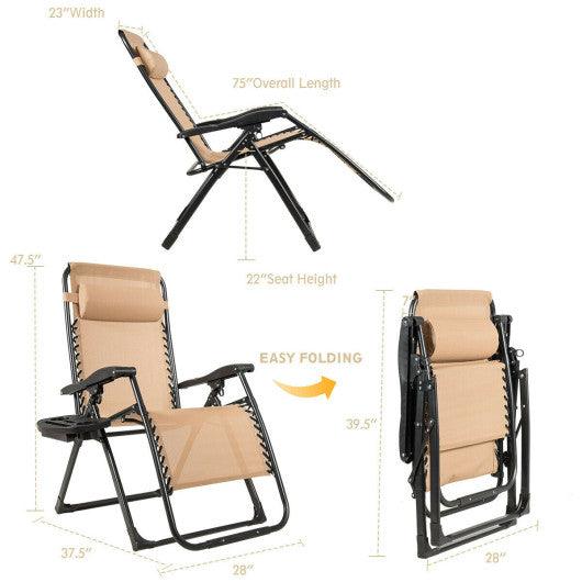 Oversize Lounge Chair with Cup Holder of Heavy Duty for outdoor-Beige at Set Shop and Smile