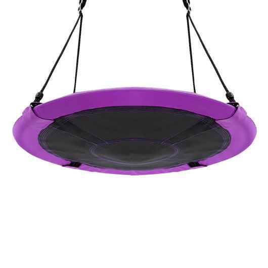 40 Inch Flying Saucer Tree Swing Indoor Outdoor Play Set-Purple at Set Shop and Smile