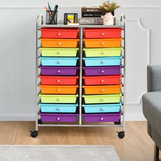 20 Drawers Storage Rolling Cart Studio Organizer-Multicolor at Set Shop and Smile