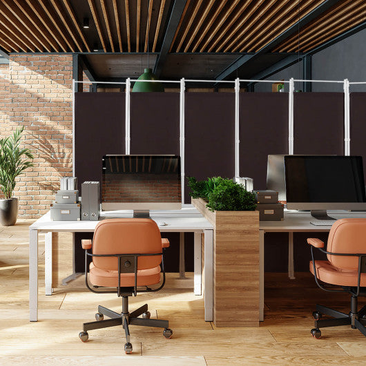 6-Panel Room Divider Folding Privacy Screen-Brown - Set Shop and Smile