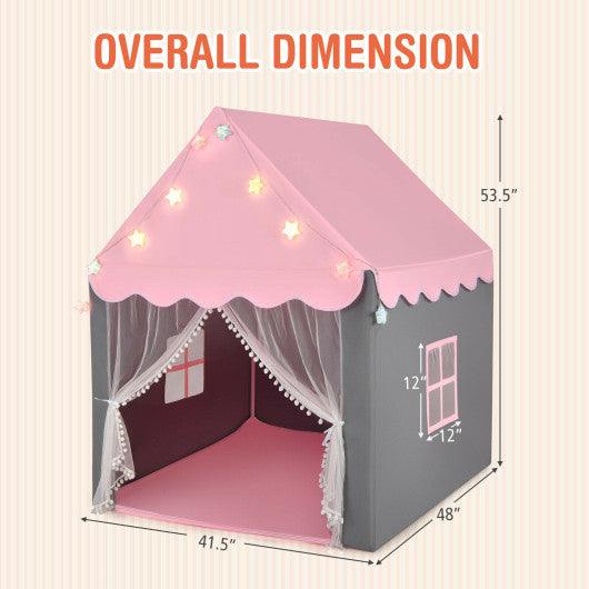 Kids Playhouse Tent with Star Lights and Mat-Pink at Set Shop and Smile