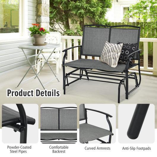 Iron Patio Rocking Chair for Outdoor Backyard and Lawn-Gray at Set Shop and Smile