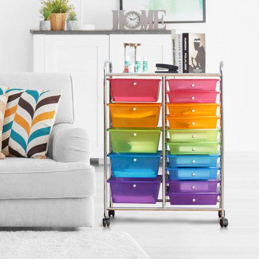 15 Drawers Rolling Storage Cart Organizer at Set Shop and Smile
