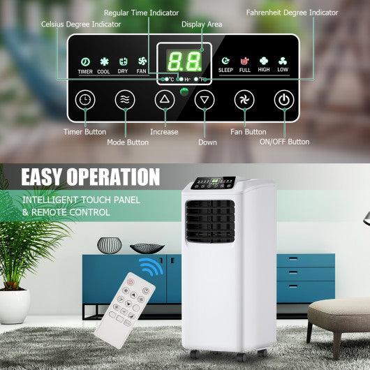 9000 BTU Portable Air Conditioner with Built-in Dehumidifier and Remote Control at Set Shop and Smile
