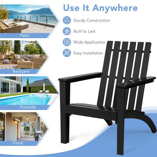 Outdoor Durable Patio Acacia Wood Adirondack Lounge Armchair-Black at Set Shop and Smile