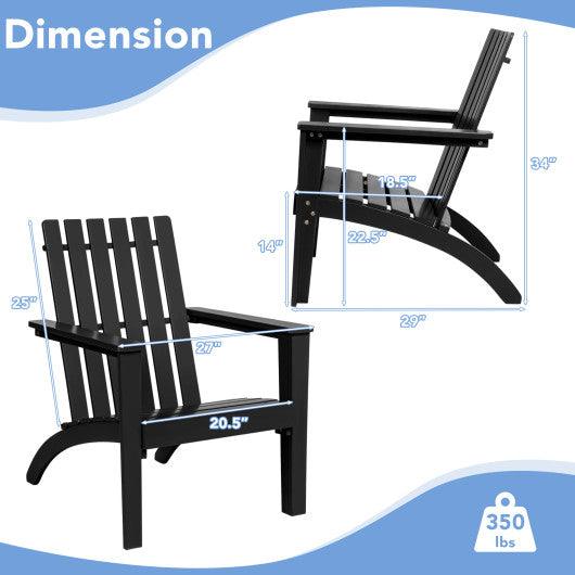 Outdoor Durable Patio Acacia Wood Adirondack Lounge Armchair-Black at Set Shop and Smile