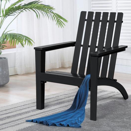 Outdoor Durable Patio Acacia Wood Adirondack Lounge Armchair-Black at Set Shop and Smile