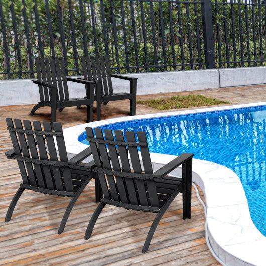 Outdoor Durable Patio Acacia Wood Adirondack Lounge Armchair-Black at Set Shop and Smile