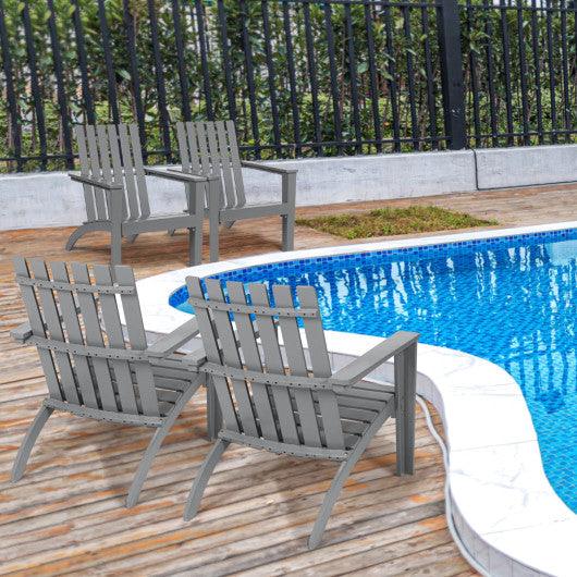 Outdoor Durable Patio Acacia Wood Adirondack Lounge Armchair-Gray at Set Shop and Smile