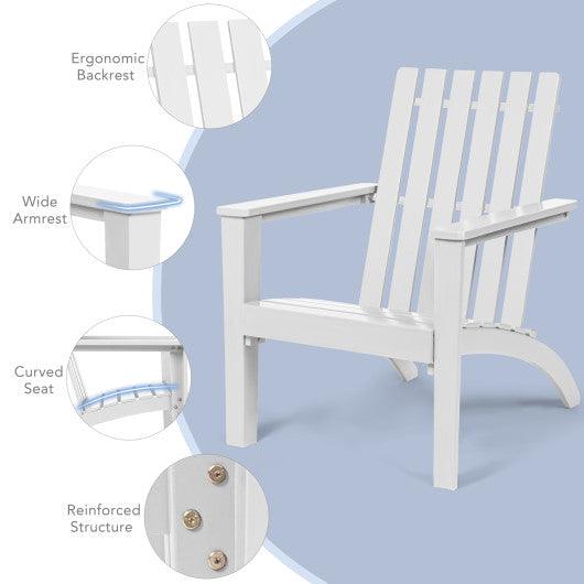 Outdoor Durable Patio Acacia Wood Adirondack Lounge Armchair-White at Set Shop and Smile