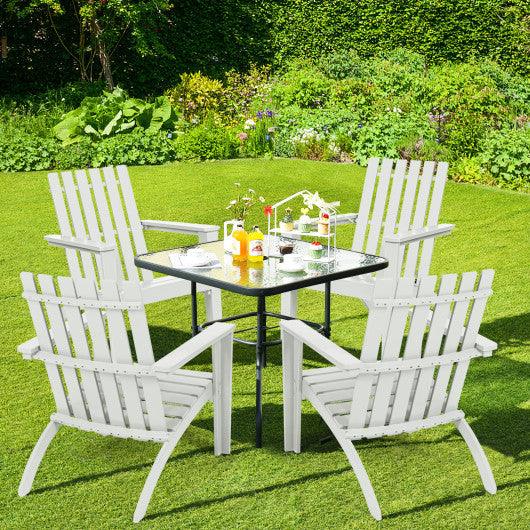 Outdoor Durable Patio Acacia Wood Adirondack Lounge Armchair-White at Set Shop and Smile