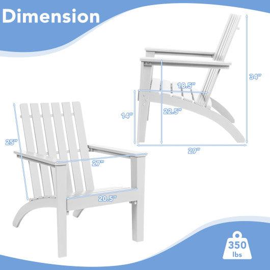 Outdoor Durable Patio Acacia Wood Adirondack Lounge Armchair-White at Set Shop and Smile