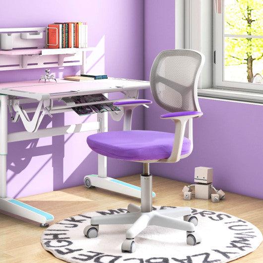 Adjustable Desk Chair with Auto Brake Casters for Kids-Purple at Set Shop and Smile