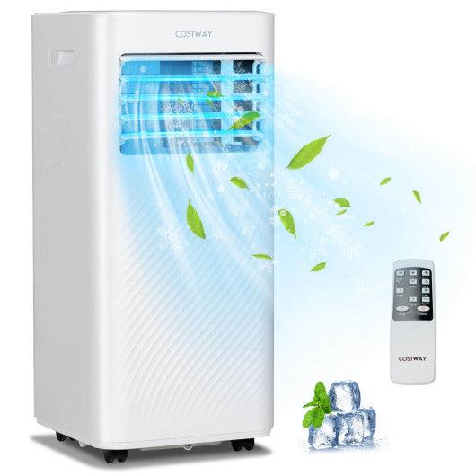 4-in-1 8000 BTU Air Conditioner with Cool Fan Dehumidifier and Sleep Mode-White at Set Shop and Smile
