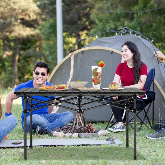 Aluminum Camping Table for 4-6 People with Carry Bag-Black at Set Shop and Smile