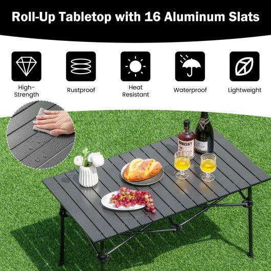 Aluminum Camping Table for 4-6 People with Carry Bag-Black at Set Shop and Smile