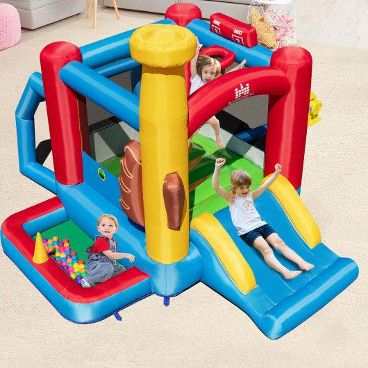 Baseball Themed Inflatable Bounce House with Ball Pit and Ocean Balls at Set Shop and Smile