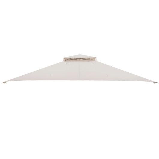 10 x 12 Feet Gazebo Replacement Top with Air Vent and Drainage Holes-Beige at Set Shop and Smile