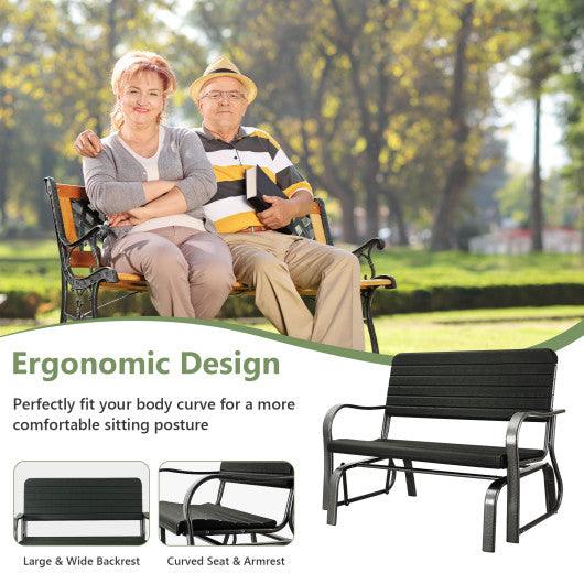 Outdoor Patio Steel Swing Bench Loveseat at Set Shop and Smile
