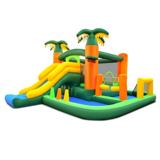 Big Inflatable Bounce House with Slide and Ball Pits for Indoor and Outdoor with 735W Blower at Set Shop and Smile