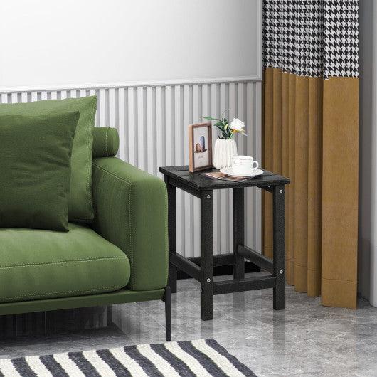 14 Inch Square Weather-Resistant Adirondack Side Table-Black at Set Shop and Smile