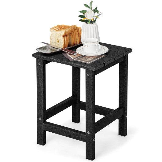 14 Inch Square Weather-Resistant Adirondack Side Table-Black at Set Shop and Smile