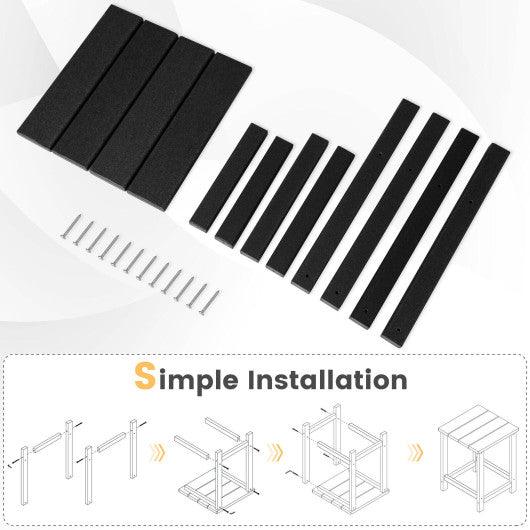 14 Inch Square Weather-Resistant Adirondack Side Table-Black at Set Shop and Smile