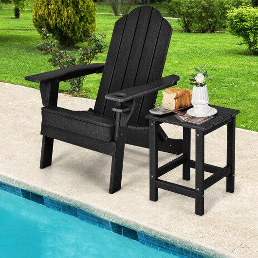 14 Inch Square Weather-Resistant Adirondack Side Table-Black at Set Shop and Smile