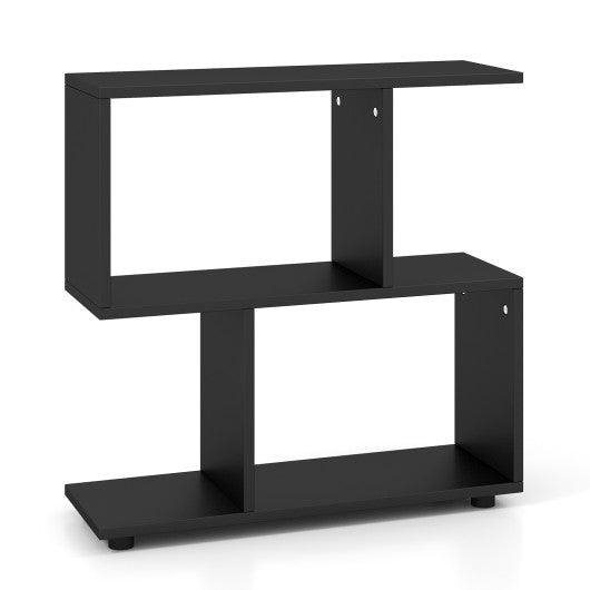 24 Inch 3-Tier Geometric Bookshelf with Thick Foot Pads-Black at Set Shop and Smile