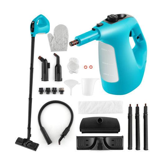 1400W Handheld Steam Cleaner with 14-Piece Accessory Kit and Child Lock-Blue at Set Shop and Smile