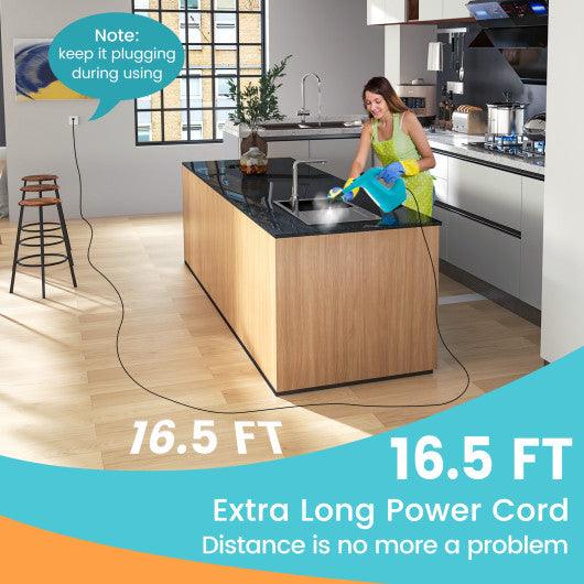 1400W Handheld Steam Cleaner with 14-Piece Accessory Kit and Child Lock-Blue at Set Shop and Smile