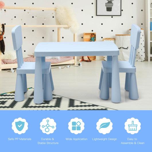 3 Pieces Toddler Multi Activity Play Dining Study Kids Table and Chair Set-Blue at Set Shop and Smile