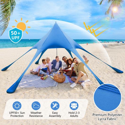 20 x 20 Feet Beach Canopy Tent with UPF50+ Sun Protection and Shovel-Blue at Set Shop and Smile