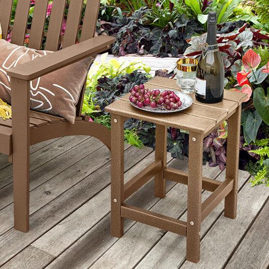 14 Inch Square Weather-Resistant Adirondack Side Table-Brown at Set Shop and Smile