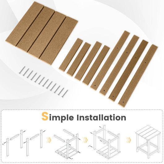 14 Inch Square Weather-Resistant Adirondack Side Table-Brown at Set Shop and Smile