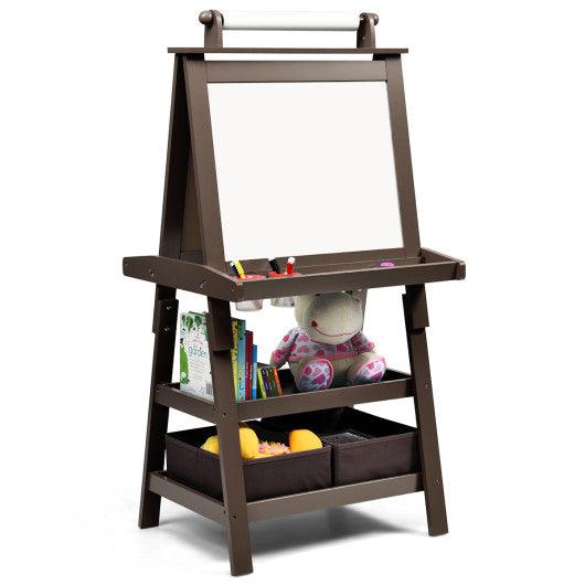 3 in 1 Double-Sided Storage Art Easel-Brown at Set Shop and Smile