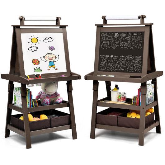3 in 1 Double-Sided Storage Art Easel-Brown at Set Shop and Smile