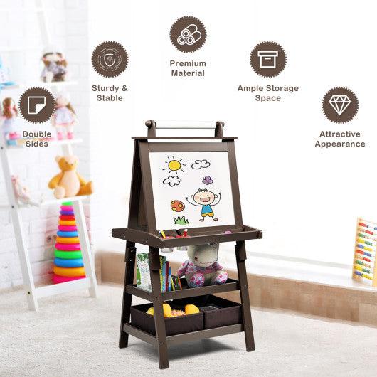 3 in 1 Double-Sided Storage Art Easel-Brown at Set Shop and Smile