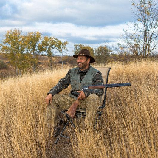 All-weather Outdoor Foldable 360-Degree Swivel Chair with Iron Frame-Brown at Set Shop and Smile