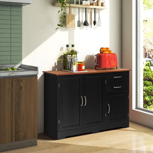 Buffet Storage Cabinet with 2-Door Cabinet and 2 Drawers-Black at Set Shop and Smile