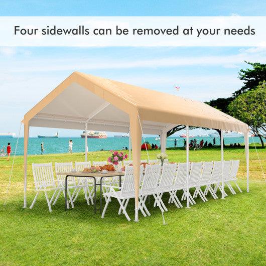 10 x 20 Feet Heavy-Duty Steel Portable Carport Car Canopy Shelter-Yellow at Set Shop and Smile