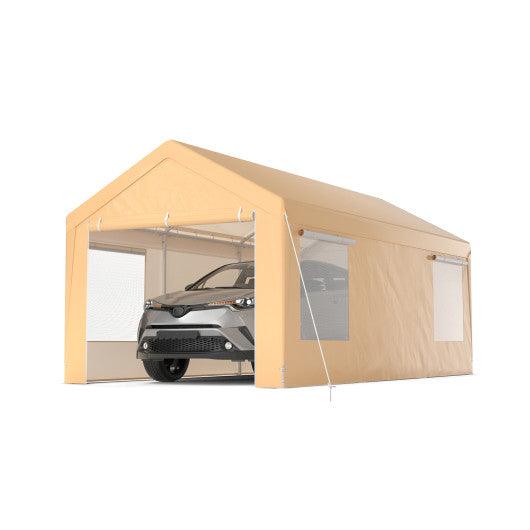 10 x 20 Feet Heavy-Duty Steel Portable Carport Car Canopy Shelter-Yellow at Set Shop and Smile