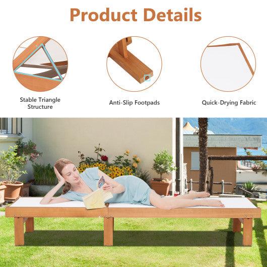 Outdoor Wood Chaise Lounge Chair with 5-Postion Adjustable Back at Set Shop and Smile