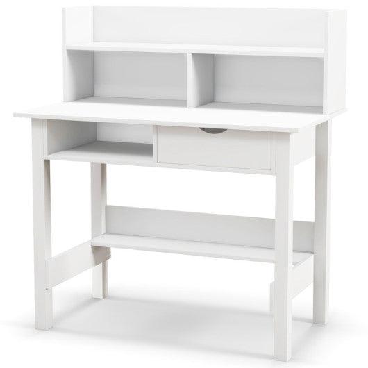 Home Office Computer Desk with Storage Shelves and Drawer Ideal for Working and Studying at Set Shop and Smile