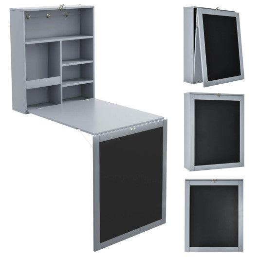 Convertible Wall Mounted Table with A Chalkboard-Gray at Set Shop and Smile