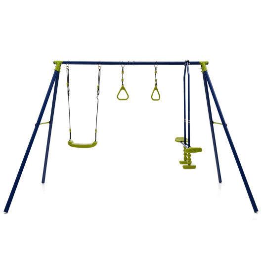 3-in-1 Outdoor Swing Set for Kids Aged 3 to 10 at Set Shop and Smile